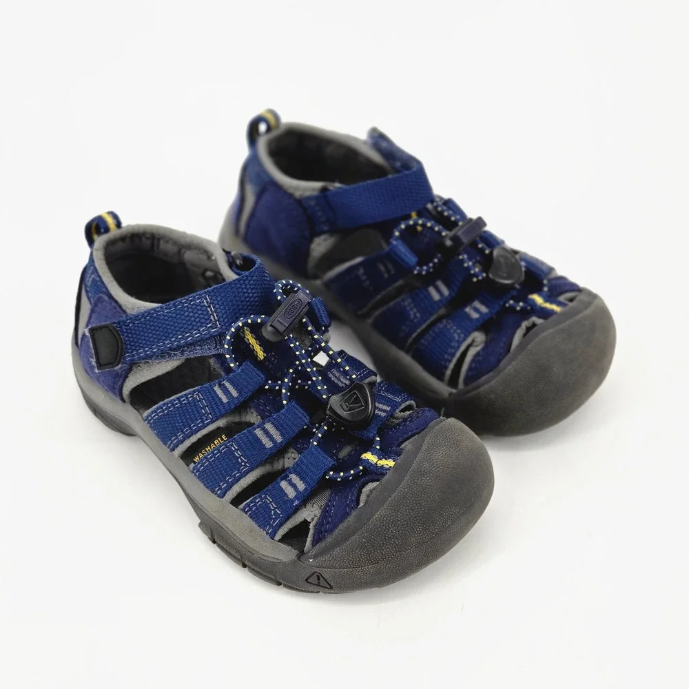 KEEN Newport H2 Navy Blue Yellow Waterproof Closed Toe Sandals Toddler Kids 10
